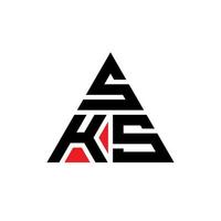 sks design de logotipo de letra de triângulo com forma de triângulo. sks triângulo logotipo design monograma. modelo de logotipo de vetor de triângulo sks com cor vermelha. sks logotipo triangular simples, elegante e luxuoso.