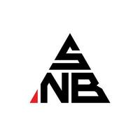 design de logotipo de letra de triângulo snb com forma de triângulo. monograma de design de logotipo de triângulo snb. modelo de logotipo de vetor de triângulo snb com cor vermelha. logotipo triangular snb logotipo simples, elegante e luxuoso.