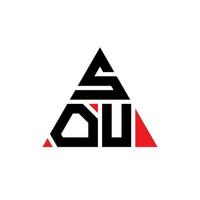 sou design de logotipo de letra de triângulo com forma de triângulo. sou monograma de design de logotipo de triângulo. modelo de logotipo de vetor de triângulo sou com cor vermelha. sou logo triangular logo simples, elegante e luxuoso.