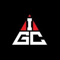 design de logotipo de letra de triângulo igc com forma de triângulo. monograma de design de logotipo de triângulo igc. modelo de logotipo de vetor de triângulo igc com cor vermelha. logotipo triangular igc logotipo simples, elegante e luxuoso.