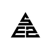 design de logotipo de carta triângulo sez com forma de triângulo. monograma de design de logotipo de triângulo sez. modelo de logotipo de vetor de triângulo sez com cor vermelha. sez logotipo triangular logotipo simples, elegante e luxuoso.