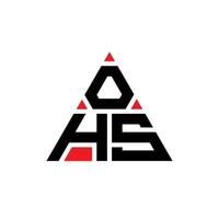 ohs design de logotipo de letra de triângulo com forma de triângulo. monograma de design de logotipo de triângulo ohs. modelo de logotipo de vetor de triângulo ohs com cor vermelha. ohs logotipo triangular simples, elegante e luxuoso.