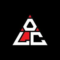 design de logotipo de letra triângulo olc com forma de triângulo. monograma de design de logotipo de triângulo olc. modelo de logotipo de vetor de triângulo olc com cor vermelha. logotipo triangular olc logotipo simples, elegante e luxuoso.