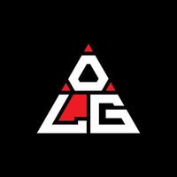 design de logotipo de letra triângulo olg com forma de triângulo. monograma de design de logotipo de triângulo olg. modelo de logotipo de vetor de triângulo olg com cor vermelha. logotipo triangular olg logotipo simples, elegante e luxuoso.
