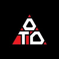 design de logotipo de letra triângulo oto com forma de triângulo. monograma de design de logotipo oto triângulo. modelo de logotipo de vetor oto triângulo com cor vermelha. logotipo oto triangular logotipo simples, elegante e luxuoso.