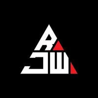 design de logotipo de letra triângulo rjw com forma de triângulo. monograma de design de logotipo de triângulo rjw. modelo de logotipo de vetor rjw triângulo com cor vermelha. rjw logotipo triangular logotipo simples, elegante e luxuoso.