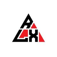 design de logotipo de letra de triângulo rlx com forma de triângulo. monograma de design de logotipo de triângulo rlx. modelo de logotipo de vetor de triângulo rlx com cor vermelha. rlx logotipo triangular logotipo simples, elegante e luxuoso.
