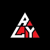 design de logotipo de letra triângulo rly com forma de triângulo. monograma de design de logotipo de triângulo rly. modelo de logotipo de vetor de triângulo rly com cor vermelha. logotipo triangular rly logotipo simples, elegante e luxuoso.