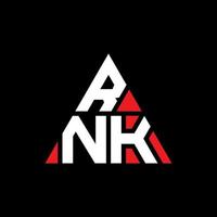 design de logotipo de letra triângulo rnk com forma de triângulo. monograma de design de logotipo de triângulo rnk. modelo de logotipo de vetor de triângulo rnk com cor vermelha. rnk logotipo triangular simples, elegante e luxuoso.
