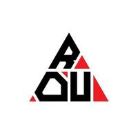 design de logotipo de letra de triângulo rou com forma de triângulo. monograma de design de logotipo de triângulo rou. modelo de logotipo de vetor de triângulo rou com cor vermelha. rou logotipo triangular simples, elegante e luxuoso.
