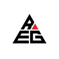 design de logotipo de carta triângulo reg com forma de triângulo. monograma de design de logotipo de triângulo reg. modelo de logotipo de vetor reg triângulo com cor vermelha. reg logotipo triangular logotipo simples, elegante e luxuoso.