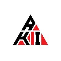 design de logotipo de letra triângulo rki com forma de triângulo. monograma de design de logotipo de triângulo rki. modelo de logotipo de vetor de triângulo rki com cor vermelha. rki logotipo triangular logotipo simples, elegante e luxuoso.