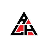 design de logotipo de letra triângulo rlh com forma de triângulo. monograma de design de logotipo de triângulo rlh. modelo de logotipo de vetor rlh triângulo com cor vermelha. rlh logotipo triangular logotipo simples, elegante e luxuoso.