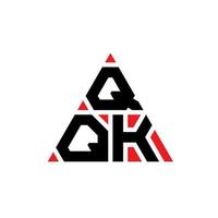 design de logotipo de letra de triângulo qqk com forma de triângulo. monograma de design de logotipo de triângulo qqk. modelo de logotipo de vetor de triângulo qqk com cor vermelha. qqk logotipo triangular logotipo simples, elegante e luxuoso.