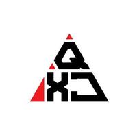 design de logotipo de letra de triângulo qxj com forma de triângulo. monograma de design de logotipo de triângulo qxj. modelo de logotipo de vetor de triângulo qxj com cor vermelha. qxj logotipo triangular logotipo simples, elegante e luxuoso.
