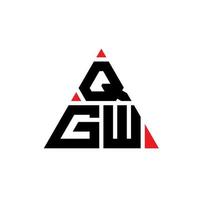 design de logotipo de letra de triângulo qgw com forma de triângulo. monograma de design de logotipo de triângulo qgw. modelo de logotipo de vetor de triângulo qgw com cor vermelha. logotipo triangular qgw logotipo simples, elegante e luxuoso.