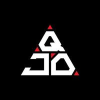 design de logotipo de letra de triângulo qjo com forma de triângulo. monograma de design de logotipo de triângulo qjo. modelo de logotipo de vetor de triângulo qjo com cor vermelha. logotipo triangular qjo logotipo simples, elegante e luxuoso.
