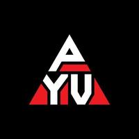 design de logotipo de letra de triângulo pyv com forma de triângulo. monograma de design de logotipo de triângulo pyv. modelo de logotipo de vetor de triângulo pyv com cor vermelha. logotipo triangular pyv logotipo simples, elegante e luxuoso.