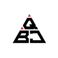 design de logotipo de letra de triângulo qbj com forma de triângulo. monograma de design de logotipo de triângulo qbj. modelo de logotipo de vetor de triângulo qbj com cor vermelha. logotipo triangular qbj logotipo simples, elegante e luxuoso.