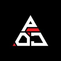 design de logotipo de carta triângulo poj com forma de triângulo. monograma de design de logotipo de triângulo poj. modelo de logotipo de vetor de triângulo poj com cor vermelha. logotipo triangular poj logotipo simples, elegante e luxuoso.