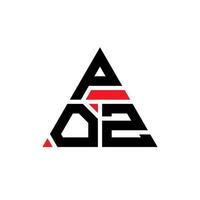 design de logotipo de carta triângulo poz com forma de triângulo. monograma de design de logotipo de triângulo poz. modelo de logotipo de vetor de triângulo poz com cor vermelha. logotipo triangular poz logotipo simples, elegante e luxuoso.