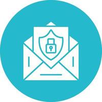 ícone de fundo do círculo de glifo de segurança de e-mail vetor