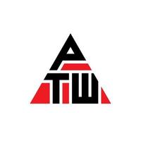 design de logotipo de letra triângulo ptw com forma de triângulo. monograma de design de logotipo de triângulo ptw. modelo de logotipo de vetor de triângulo ptw com cor vermelha. logotipo triangular ptw logotipo simples, elegante e luxuoso.