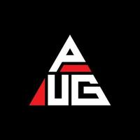 design de logotipo de letra triângulo pug com forma de triângulo. monograma de design de logotipo de triângulo pug. modelo de logotipo de vetor de triângulo pug com cor vermelha. logotipo triangular pug logotipo simples, elegante e luxuoso.