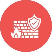 ícone de fundo de círculo de glifo de firewall vetor