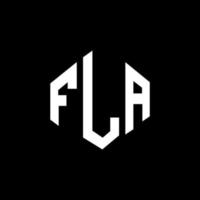 design de logotipo de carta fla com forma de polígono. fla polígono e design de logotipo em forma de cubo. modelo de logotipo de vetor fla hexágono cores brancas e pretas. fla monograma, logotipo de negócios e imóveis.