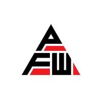 pfw design de logotipo de letra de triângulo com forma de triângulo. monograma de design de logotipo de triângulo pfw. modelo de logotipo de vetor de triângulo pfw com cor vermelha. logotipo triangular pfw logotipo simples, elegante e luxuoso.