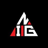 design de logotipo de letra de triângulo nig com forma de triângulo. nig monograma de design de logotipo de triângulo. modelo de logotipo de vetor de triângulo nig com cor vermelha. nig logotipo triangular logotipo simples, elegante e luxuoso.