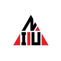 design de logotipo de letra de triângulo niu com forma de triângulo. monograma de design de logotipo de triângulo niu. modelo de logotipo de vetor de triângulo niu com cor vermelha. niu logotipo triangular logotipo simples, elegante e luxuoso.