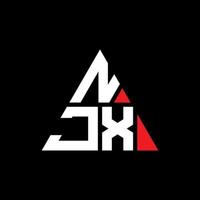 design de logotipo de letra de triângulo njx com forma de triângulo. monograma de design de logotipo de triângulo njx. modelo de logotipo de vetor de triângulo njx com cor vermelha. logotipo triangular njx logotipo simples, elegante e luxuoso.