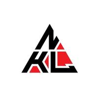 design de logotipo de letra de triângulo nkl com forma de triângulo. monograma de design de logotipo de triângulo nkl. modelo de logotipo de vetor de triângulo nkl com cor vermelha. nkl logotipo triangular logotipo simples, elegante e luxuoso.