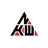 design de logotipo de letra de triângulo nkw com forma de triângulo. monograma de design de logotipo de triângulo nkw. modelo de logotipo de vetor de triângulo nkw com cor vermelha. logotipo triangular nkw logotipo simples, elegante e luxuoso.