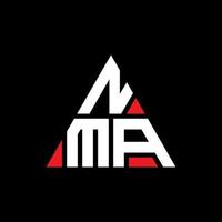 design de logotipo de letra de triângulo nma com forma de triângulo. monograma de design de logotipo de triângulo nma. modelo de logotipo de vetor de triângulo nma com cor vermelha. logotipo triangular nma logotipo simples, elegante e luxuoso.