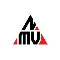 design de logotipo de letra de triângulo nmv com forma de triângulo. monograma de design de logotipo de triângulo nmv. modelo de logotipo de vetor de triângulo nmv com cor vermelha. logotipo triangular nmv logotipo simples, elegante e luxuoso.