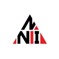 design de logotipo de letra de triângulo nni com forma de triângulo. monograma de design de logotipo de triângulo nni. modelo de logotipo de vetor de triângulo nni com cor vermelha. nni logotipo triangular logotipo simples, elegante e luxuoso.