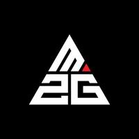 design de logotipo de letra de triângulo mzg com forma de triângulo. monograma de design de logotipo de triângulo mzg. modelo de logotipo de vetor de triângulo mzg com cor vermelha. mzg logotipo triangular logotipo simples, elegante e luxuoso.