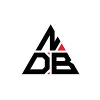 design de logotipo de letra de triângulo ndb com forma de triângulo. monograma de design de logotipo de triângulo ndb. modelo de logotipo de vetor de triângulo ndb com cor vermelha. logotipo triangular ndb logotipo simples, elegante e luxuoso.