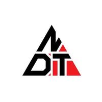 design de logotipo de letra de triângulo ndt com forma de triângulo. monograma de design de logotipo de triângulo ndt. modelo de logotipo de vetor de triângulo ndt com cor vermelha. ndt logotipo triangular logotipo simples, elegante e luxuoso.