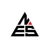 design de logotipo de letra triângulo nes com forma de triângulo. monograma de design de logotipo de triângulo nes. modelo de logotipo de vetor de triângulo nes com cor vermelha. nes logotipo triangular logotipo simples, elegante e luxuoso.