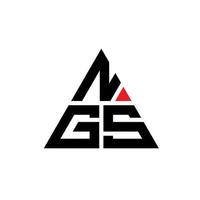 design de logotipo de letra de triângulo ngs com forma de triângulo. ngs triângulo logotipo design monograma. modelo de logotipo de vetor de triângulo ngs com cor vermelha. ngs logotipo triangular simples, elegante e luxuoso.