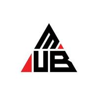 mub design de logotipo de letra de triângulo com forma de triângulo. monograma de design de logotipo de triângulo mub. modelo de logotipo de vetor de triângulo mub com cor vermelha. logotipo triangular mub logotipo simples, elegante e luxuoso.