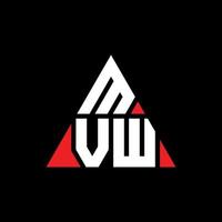 design de logotipo de letra de triângulo mvw com forma de triângulo. monograma de design de logotipo de triângulo mvw. modelo de logotipo de vetor de triângulo mvw com cor vermelha. logotipo triangular mvw logotipo simples, elegante e luxuoso.