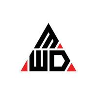 design de logotipo de letra de triângulo mwd com forma de triângulo. monograma de design de logotipo de triângulo mwd. modelo de logotipo de vetor de triângulo mwd com cor vermelha. logotipo triangular mwd logotipo simples, elegante e luxuoso.