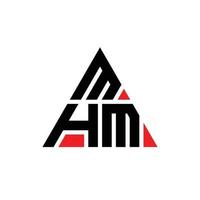 design de logotipo de letra de triângulo mhm com forma de triângulo. monograma de design de logotipo de triângulo mhm. modelo de logotipo de vetor de triângulo mhm com cor vermelha. logotipo triangular mhm logotipo simples, elegante e luxuoso.