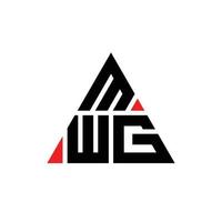 design de logotipo de letra triângulo mwg com forma de triângulo. monograma de design de logotipo de triângulo mwg. modelo de logotipo de vetor de triângulo mwg com cor vermelha. logotipo triangular mwg logotipo simples, elegante e luxuoso.