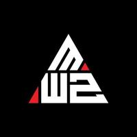 design de logotipo de letra de triângulo mwz com forma de triângulo. monograma de design de logotipo de triângulo mwz. modelo de logotipo de vetor de triângulo mwz com cor vermelha. logotipo triangular mwz logotipo simples, elegante e luxuoso.